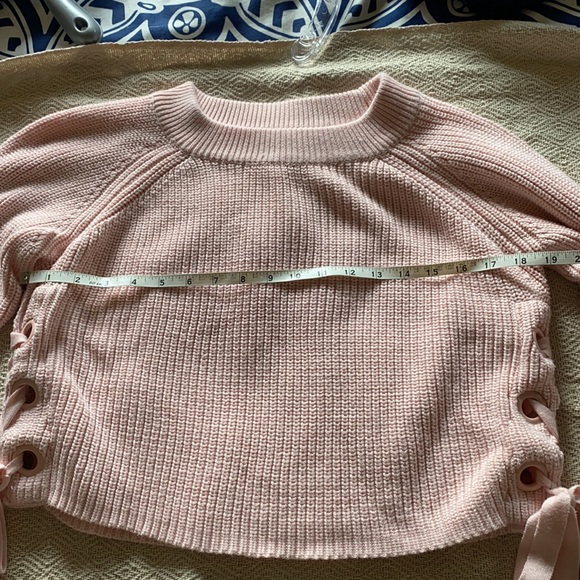 Endless Rose Blush Pink Cropped Sweater size L - Picture 8 of 8